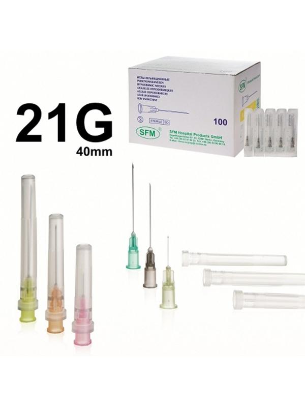 Игла инъекционная 21G (0,8х40 мм) SFM 100шт/уп.