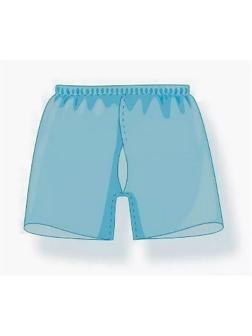 Трусы н/с, с разрезом дл.38см, р.56-58, пл. 25,голубые 10шт/уп