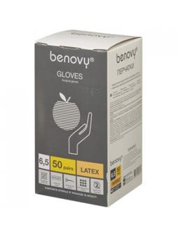 Мед.хирург. перчатки латекс., стерил. неопуд. ПАФ,  Benovy  р-6,5 50 пар/уп