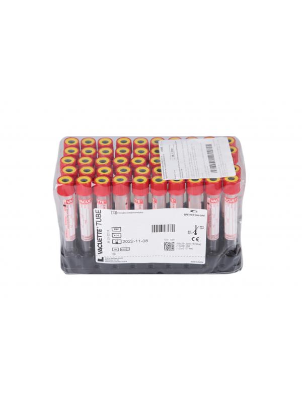 Вакуумные пробирки с акт-ром сверт и гелем 8 мл VACUETTE 455071 50шт/уп