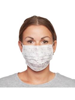 Маска медицинская 3-х сл., резинка,с рисунком 100шт/уп