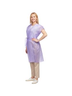 Халат н/с Кимоно спандбонд сиреневый, 10шт/уп