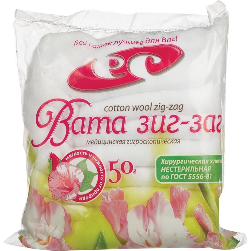 Перевяз. ср-ва Вата хир. нестер. Зиг-Заг  50 г 150 шт/упЕмельянъСавостинъ
