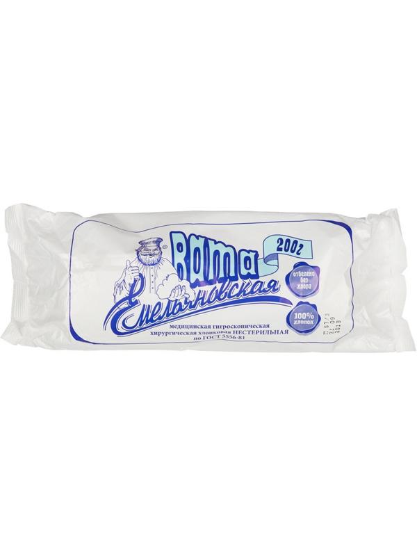 Перевяз. ср-ва Вата хир. нестер. 200г 75 шт/уп Емельяновская