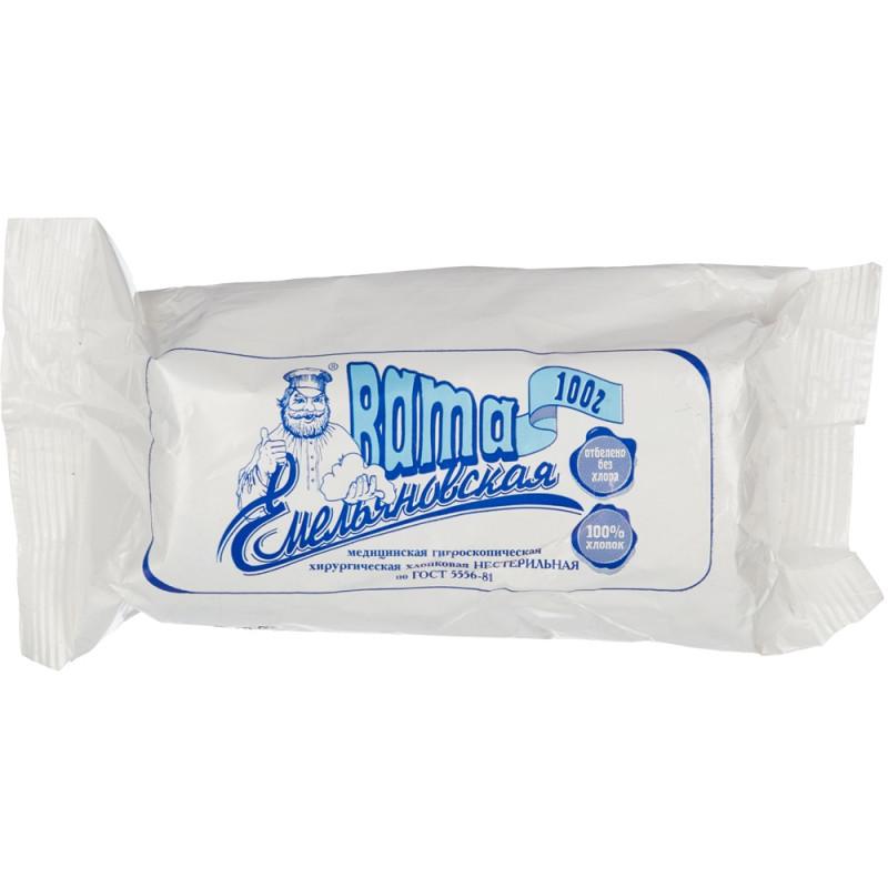 Перевяз. ср-ва Вата хир. нестер. 100г 150шт/уп Емельяновская