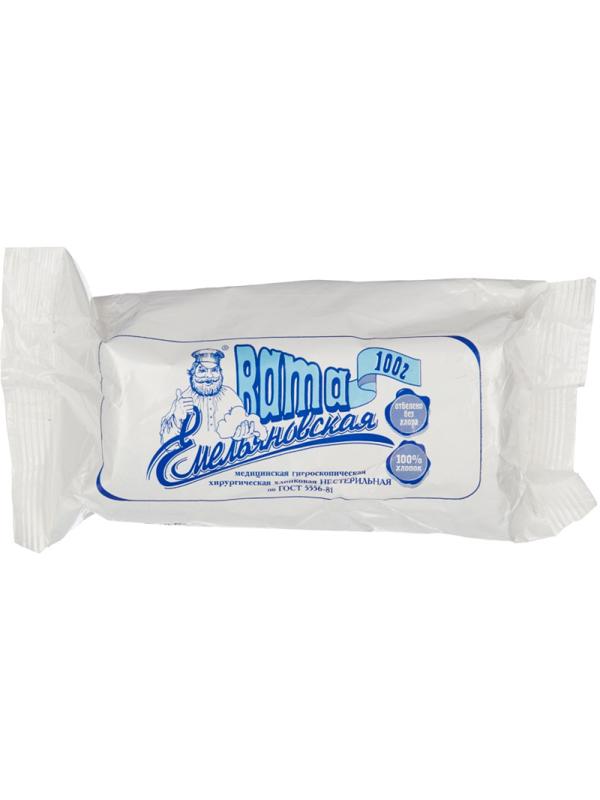 Перевяз. ср-ва Вата хир. нестер. 100г 150шт/уп Емельяновская