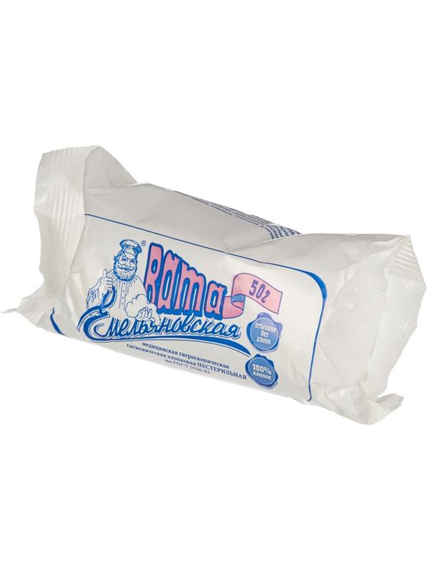 Перевяз. ср-ва Вата гигиен. нестер. 50г 240шт/уп Емельяновская