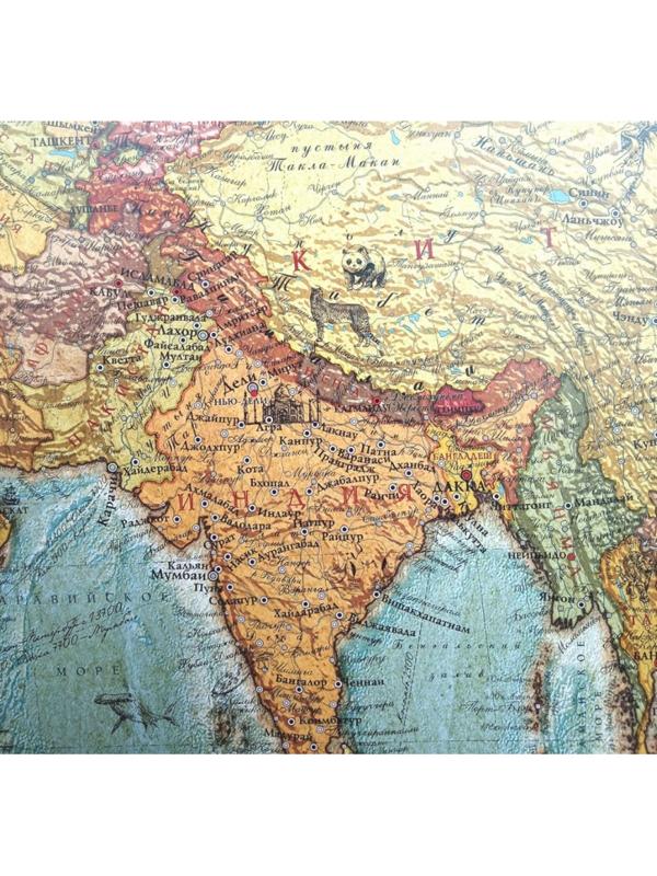 Настенная карта Мир политическая 1:22млн.,1,54х1,07м.,ретро стиль