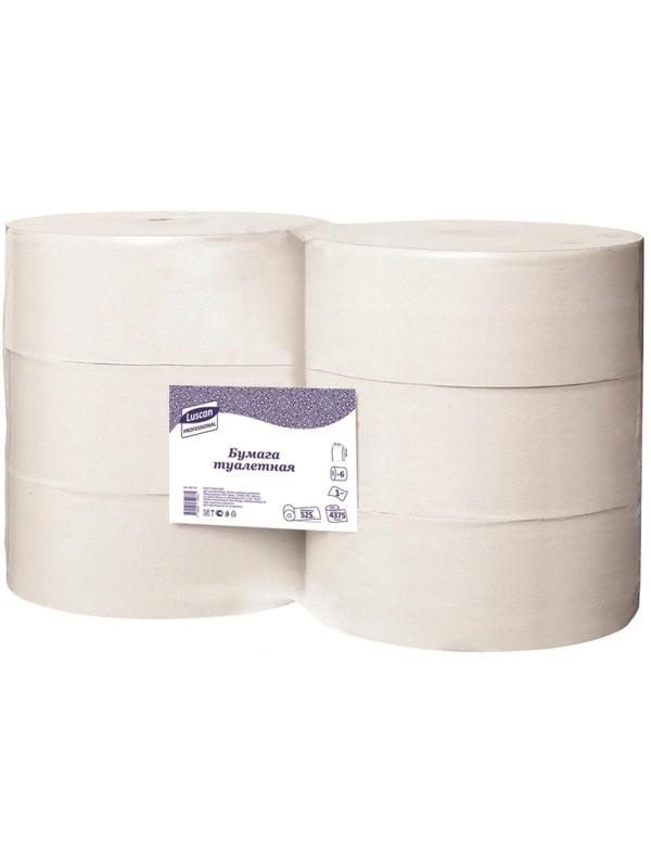 Бумага туалетная д/дисп Luscan Professional 1слнатур вторвтул525м 6рул/уп
