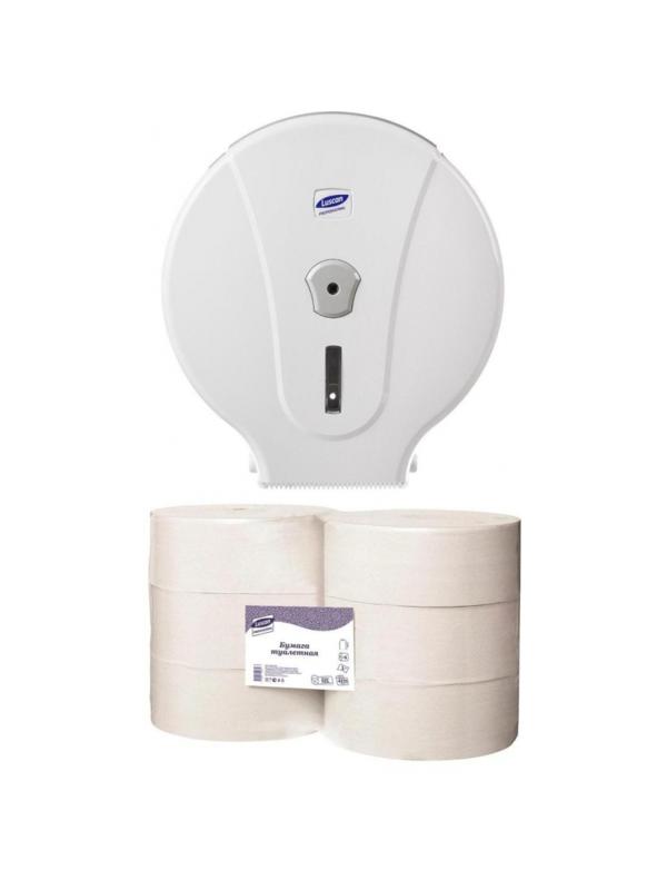 Бумага туалетная д/дисп Luscan Professional 1слнатур вторвтул525м 6рул/уп