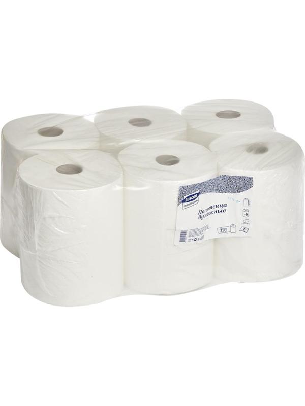 Полотенца бумажные д/дисп. Luscan Professional2слбелцел150м6рул/уп