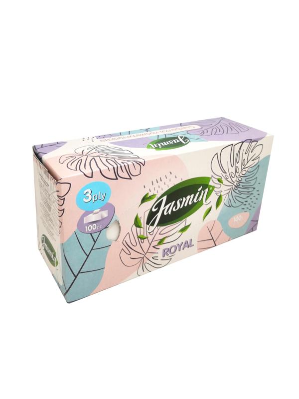 Салфетки косметические Jasmin 3-сл. 100шт./уп.белые