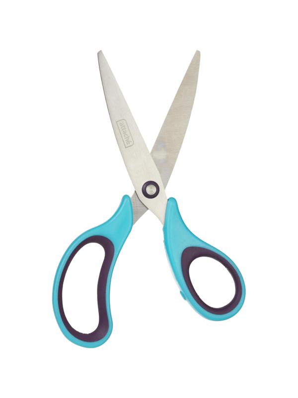 Ножницы Attache Town 170мм эргоном. руч. без покрытия, цвет фиол/голуб