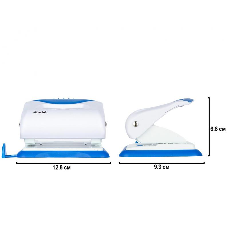 Дырокол Attache Master до 16 листов, белый/синий