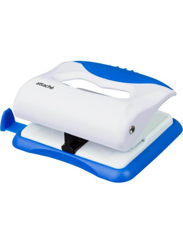 Дырокол Attache Master до 16 листов, белый/синий