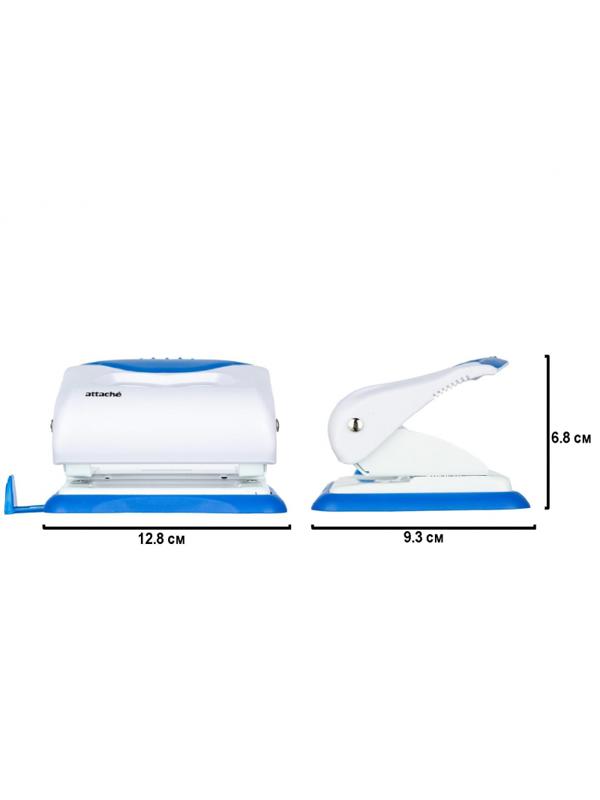 Дырокол Attache Master до 16 листов, белый/синий