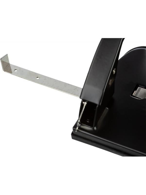 Дырокол Attache до 30 листов, с линейкой, цвет черный