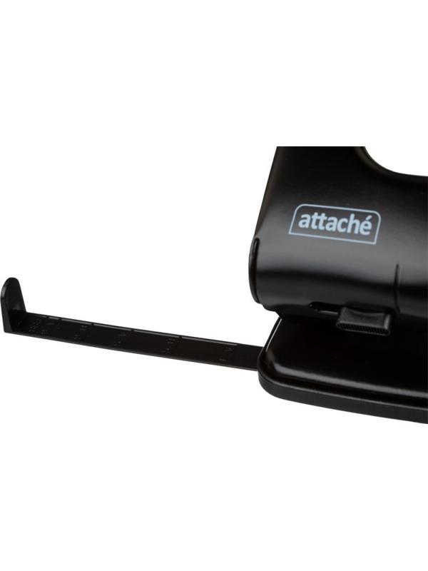 Дырокол Attache до 40 листов, с линейкой, цвет черный