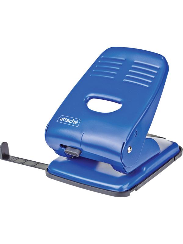 Дырокол Attache до 40 листов, с линейкой, цвет синий