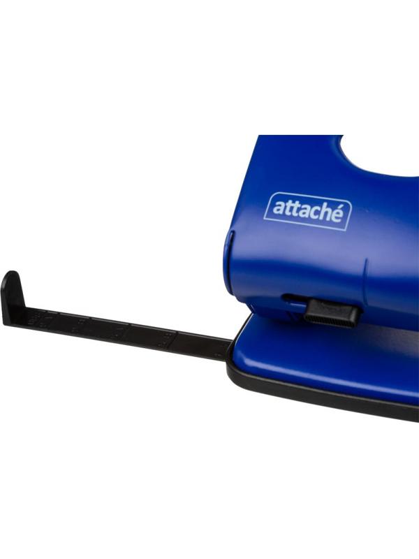 Дырокол Attache до 40 листов, с линейкой, цвет синий