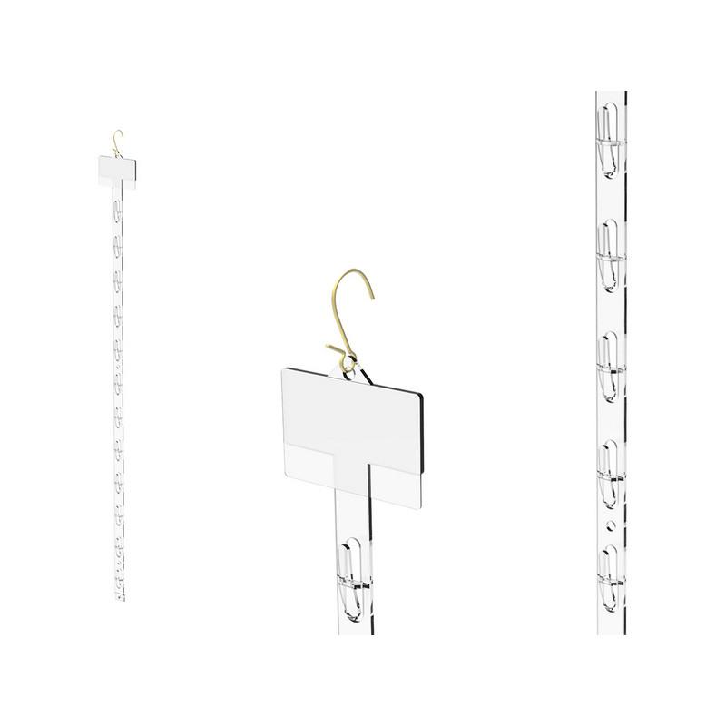 Ценникодержатель подвесной пластик.,12 крюч.+S крюч.для подвешиван, дл.33мм