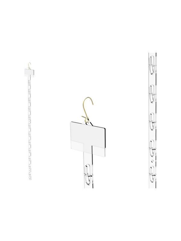 Ценникодержатель подвесной пластик.,12 крюч.+S крюч.для подвешиван, дл.33мм