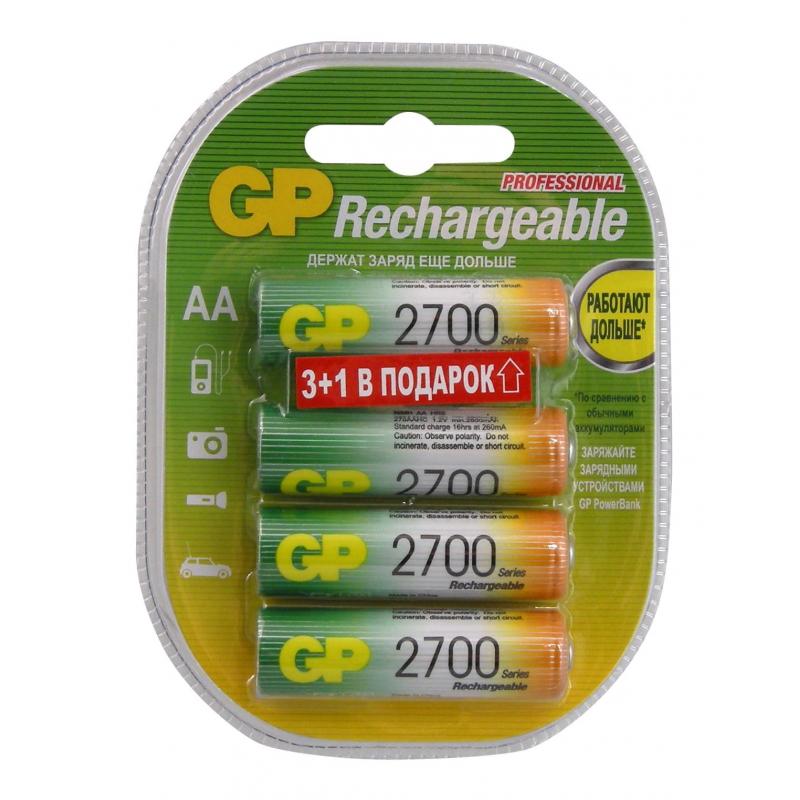 Аккумулятор GP 2700 series (min 2600mAh) AA/HR6 NiMh бл/4шт