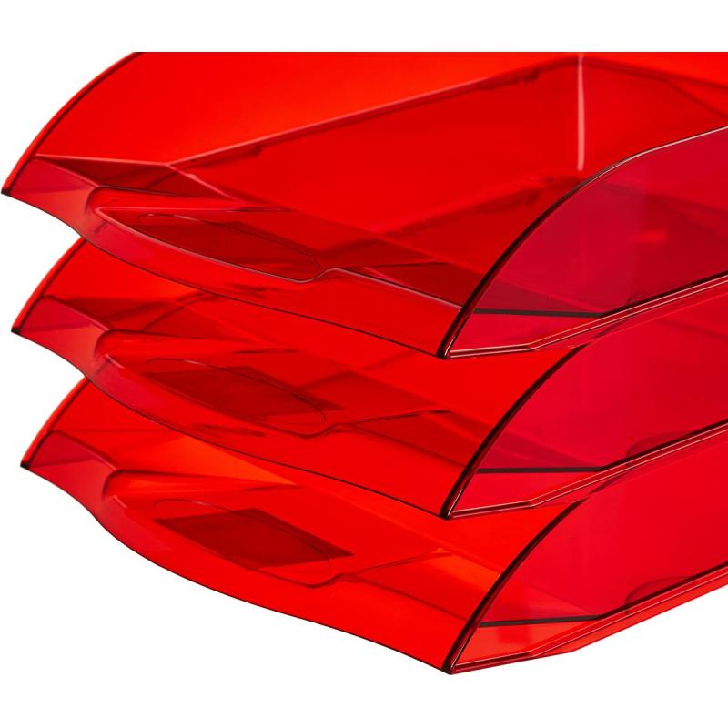 Лоток горизонтальный ATTACHE Яркий Офис 340х250х60 тонированный красный