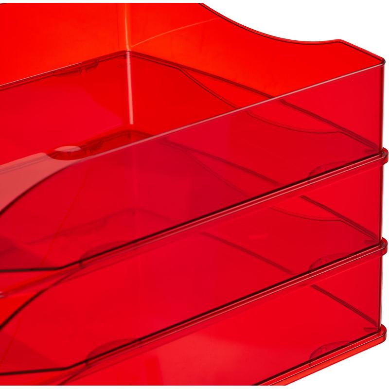 Лоток горизонтальный ATTACHE Яркий Офис 340х250х60 тонированный красный
