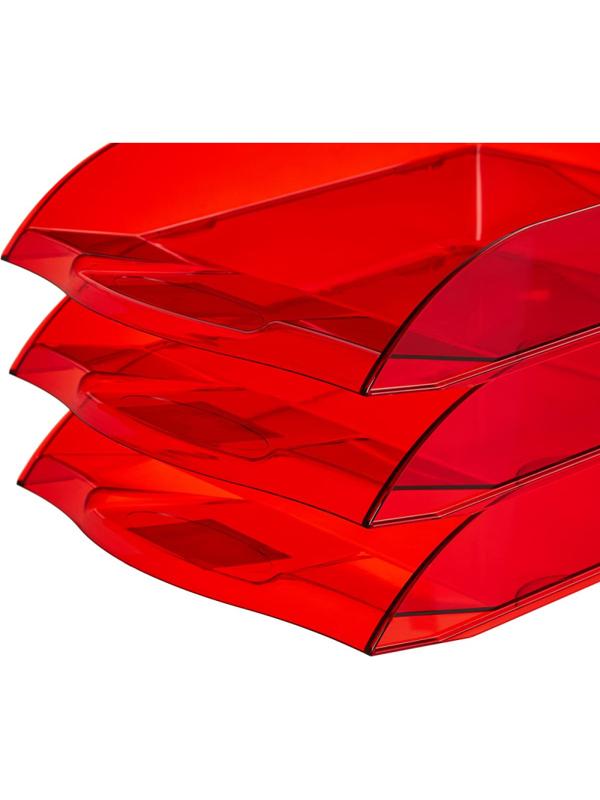 Лоток горизонтальный ATTACHE Яркий Офис 340х250х60 тонированный красный