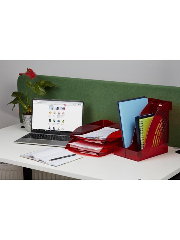 Лоток горизонтальный ATTACHE Яркий Офис 340х250х60 тонированный красный