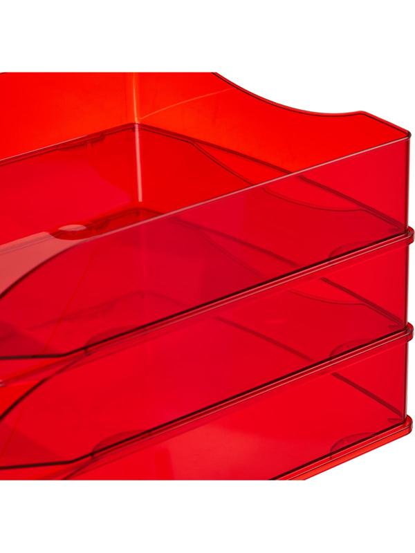 Лоток горизонтальный ATTACHE Яркий Офис 340х250х60 тонированный красный