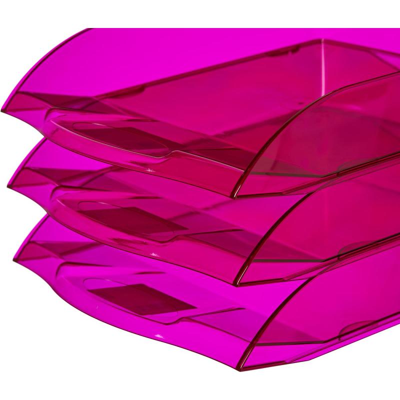 Лоток горизонтальный ATTACHE Яркий Офис 340х250х60 тонированный розовый