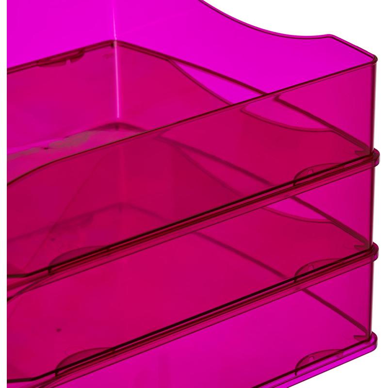 Лоток горизонтальный ATTACHE Яркий Офис 340х250х60 тонированный розовый