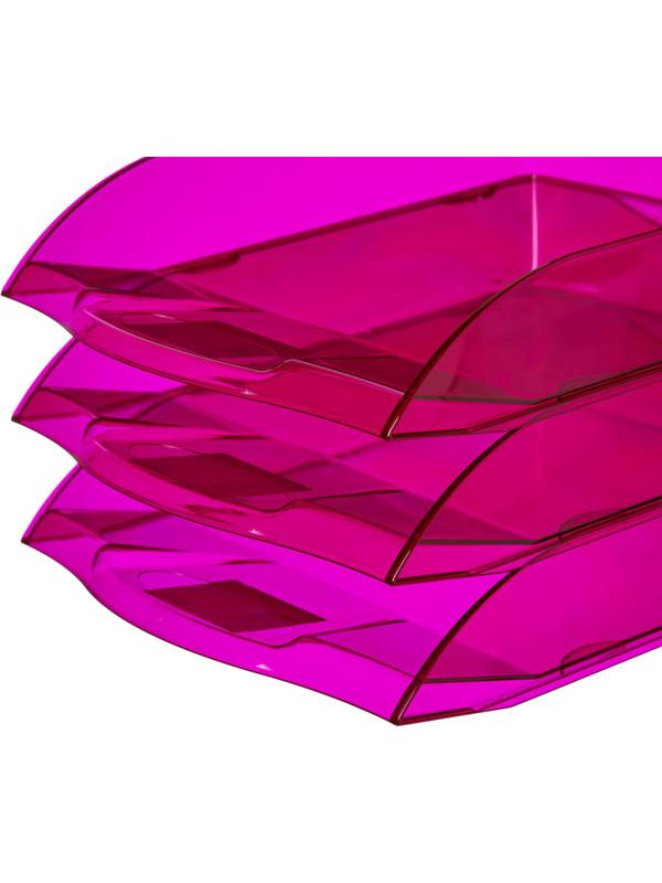 Лоток горизонтальный ATTACHE Яркий Офис 340х250х60 тонированный розовый