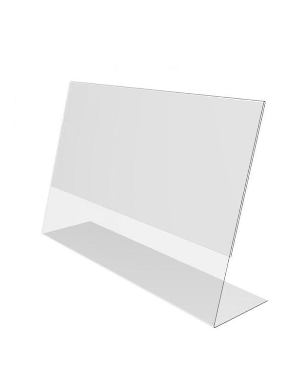 Ценникодержатель настольный д/инф. L-образный 90x70мм, горизонт.,20шт/уп.