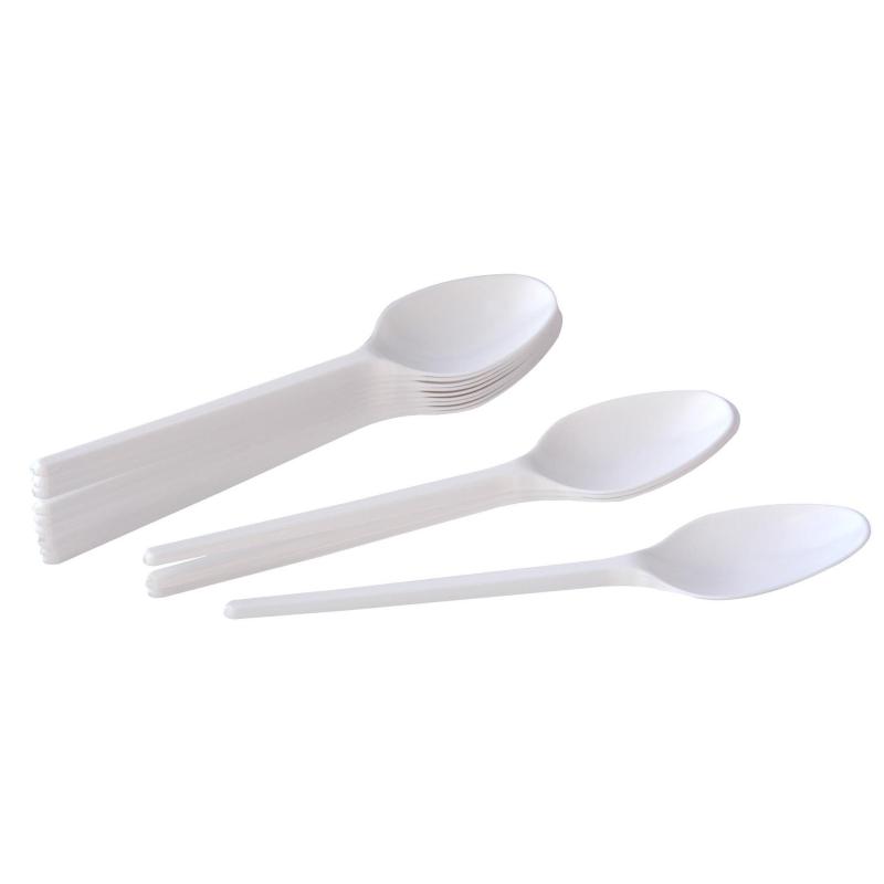 Ложка одноразовая столовая  165мм, белая, бюджет, КОМУС ПС 100шт/уп