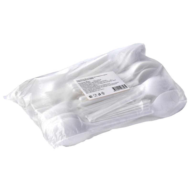 Ложка одноразовая столовая  165мм, белая, бюджет, КОМУС ПС 100шт/уп