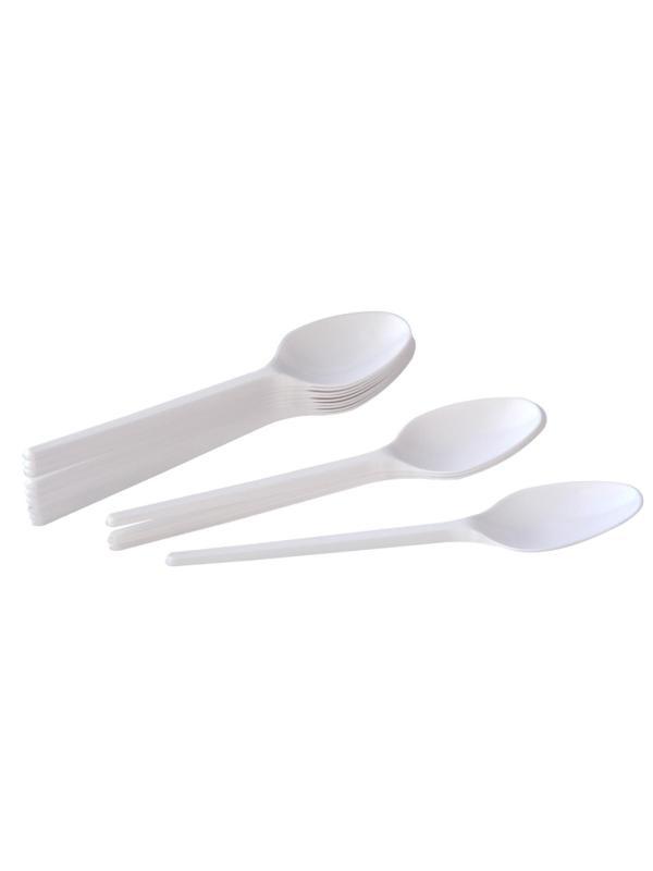 Ложка одноразовая столовая  165мм, белая, бюджет, КОМУС ПС 100шт/уп