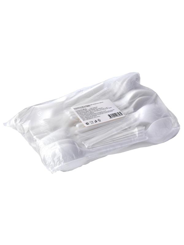 Ложка одноразовая столовая  165мм, белая, бюджет, КОМУС ПС 100шт/уп