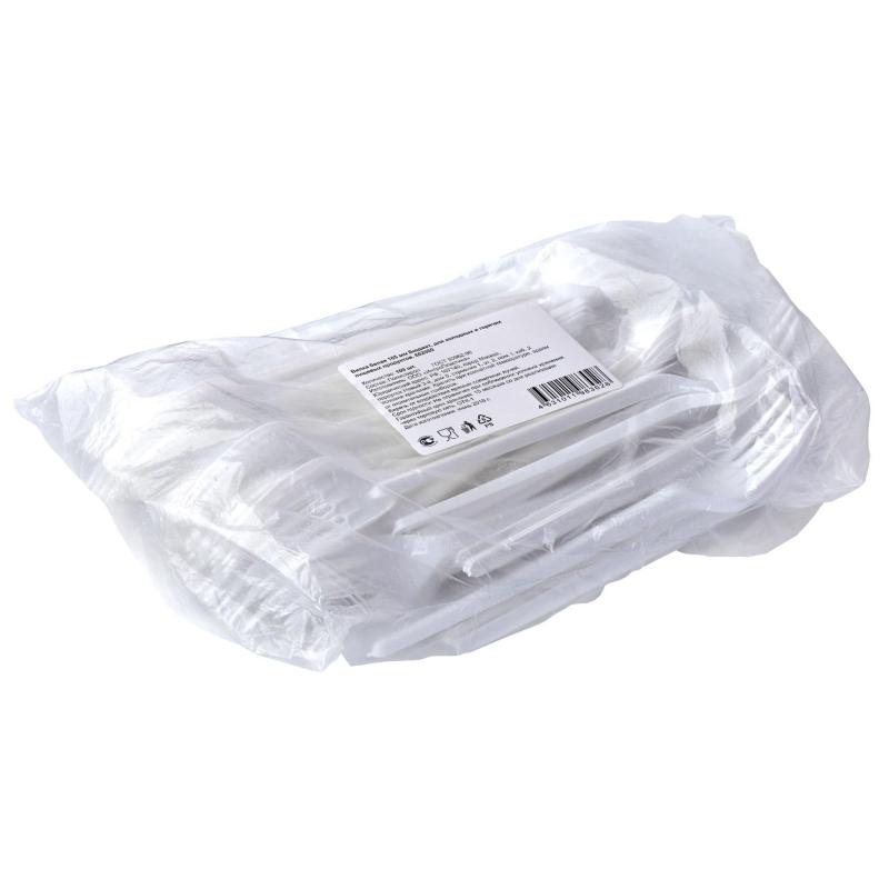 Вилка одноразовая 165мм, белая, бюджет, КОМУС ПС 100шт/уп