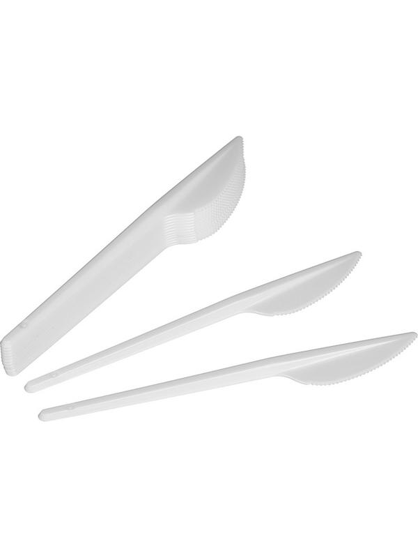 Нож одноразовый 155мм, белый, бюджет, КОМУС ПС 100шт/уп