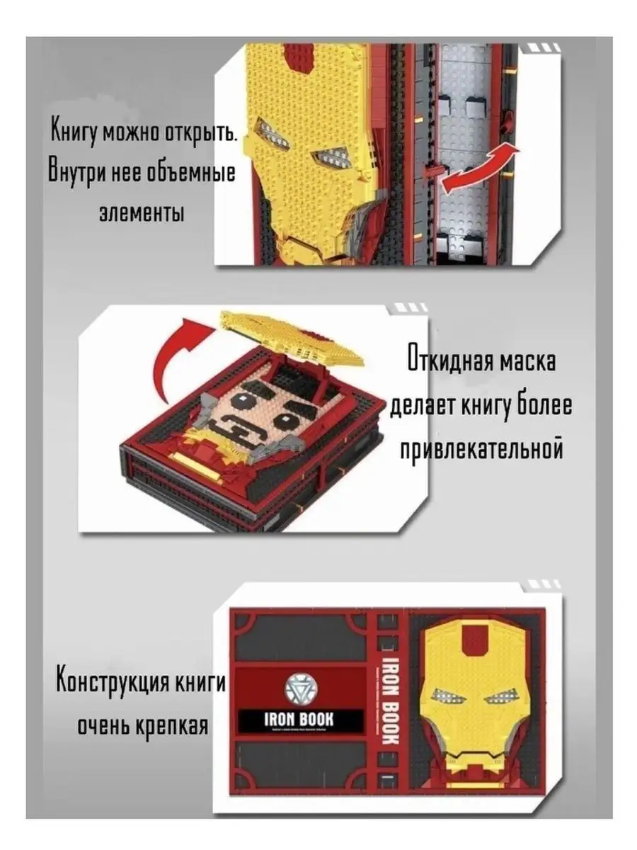 Конструктор Lepin «Книга Железного человека» 3301 (Super Heroes) / 2009 деталей