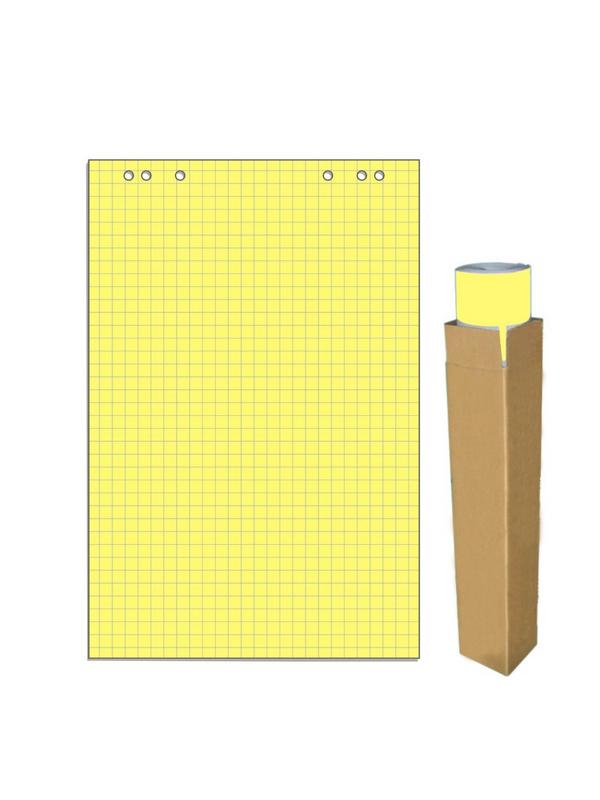 Бумага для флипчартов желтая пастель клетка 68.0х98.0 20 лист.80гр.