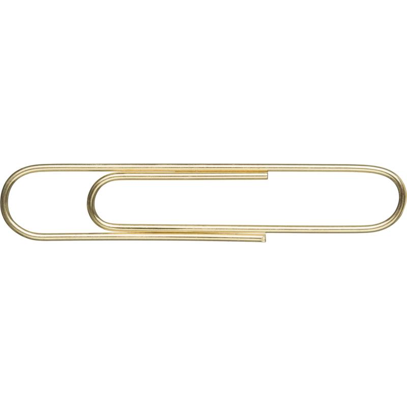 Скрепки Attache омедненные, 50 мм,негофрированные, золотистые, 50 шт/уп