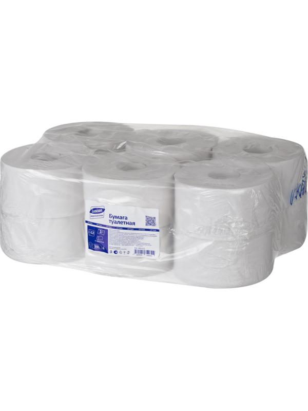 Бумага туалетная д/дисп Luscan Professional 1слбелвторвтул200м 12рул/уп