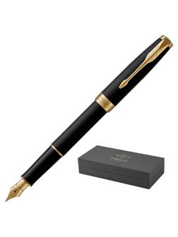 Ручка перьевая  PARKER SONNET MATT BLACK GT 2 черных картр 0,8мм 1931516