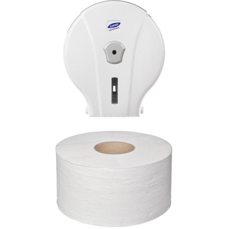 Бумага туалетная д/дисп Luscan Professional 1сл бел цел втул 200м 12рул/уп