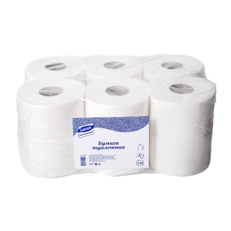 Бумага туалетная д/дисп Luscan Professional 1сл бел цел втул 200м 12рул/уп