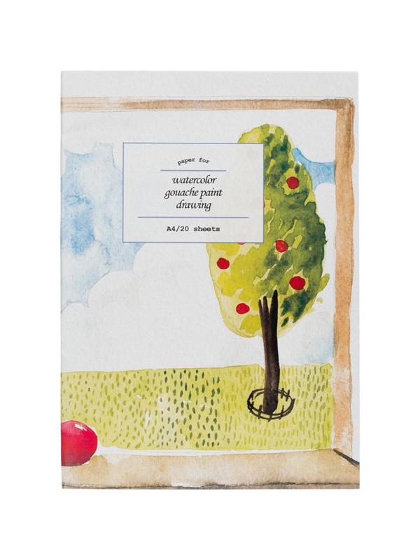 Папка для рисования №1 School А4 20л, бум. акварел. 180 гр/м, мелкое зерно,